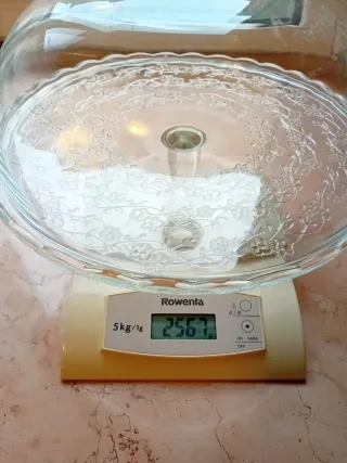 Alzatina porta torta in vetro decorata