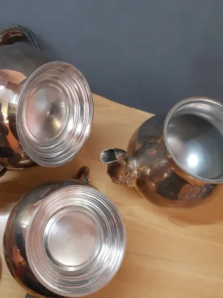 Juego de Té Metálico Plateado