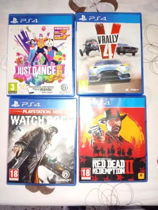 Pack 4 Juegos PS4: Just Dance, VRally 4, Watch Dog
