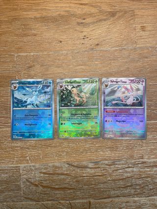 Carte Pokémon Leafeon, Glaceon, Sylveon