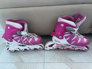 Patines en línea niña rosas