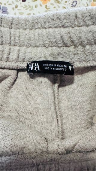 Pantalón chándal Zara Beige Talla S