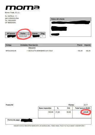 Bicicleta Plegable Moma Fold 20