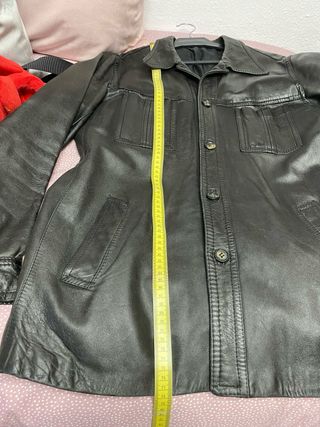 Chaqueta de cuero vintage negra