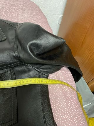 Chaqueta de cuero vintage negra