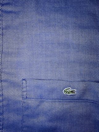 Camisa Lacoste manga larga azul