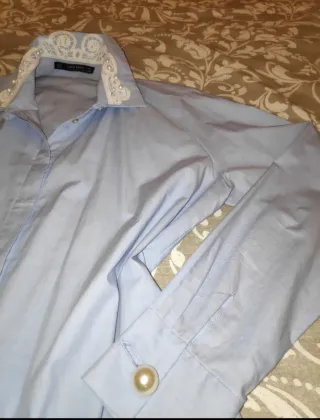 Camisa elegante azul