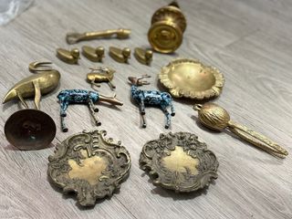Lote piezas decorativas latón vintage