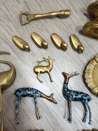 Lote piezas decorativas latón vintage
