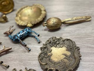 Lote piezas decorativas latón vintage