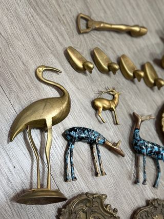 Lote piezas decorativas latón vintage