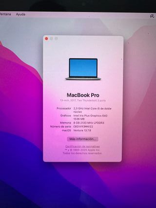 MacBook Pro 13 2017 Gris Espacial