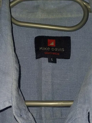 Camisa azul hombre Mike Davis manga corta