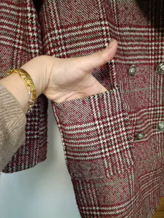 Abrigo cuadros talla M