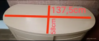 Cómoda ovalada 4 cajones madera