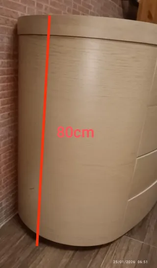 Cómoda ovalada 4 cajones madera