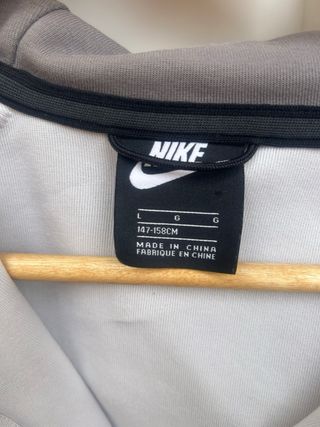 Sudadera Nike cremallera gris y blanca niño