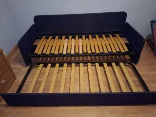 Sofá Cama Azul y Multicolor