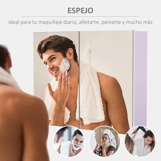 Armario de Baño con Espejo Armario de 2 Puertas