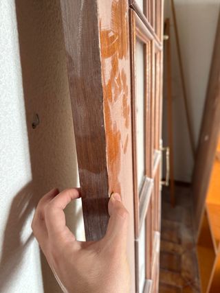 Puerta madera con cristal