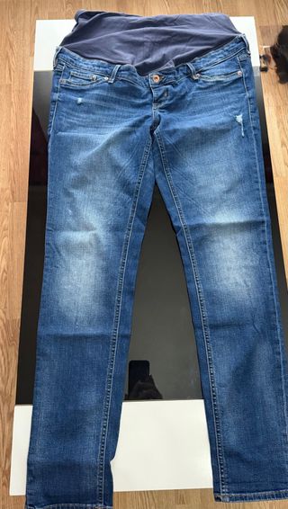 Pantalón vaquero premamá azul