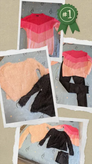 Lote 3 jerséis mujer talla única y regalo pantalón