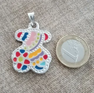Colgante Oso Multicolor Plata