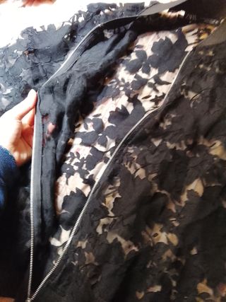 Zara Chaqueta Transparente Estampada Flores