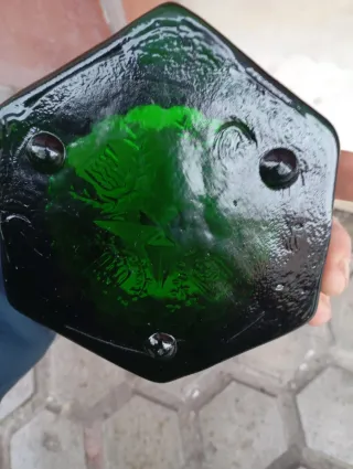 Cenicero cristal verde años 70