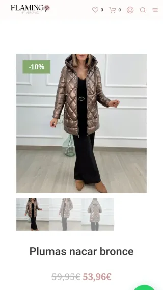 Plumas dorado mujer talla M