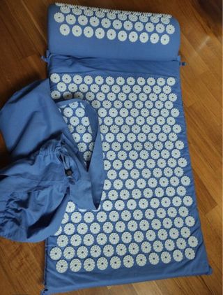 Esterilla y Almohada Acupresión Azul.