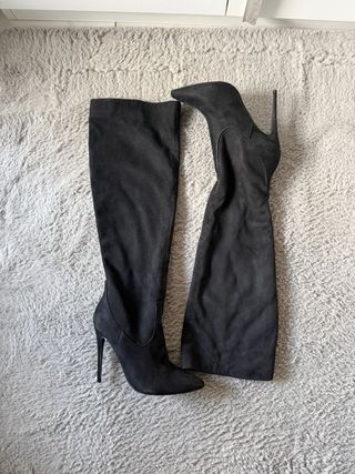 Stivali scamosciati alti neri