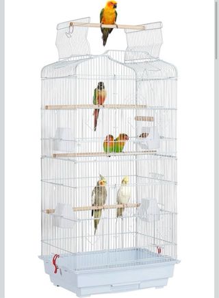 Jaula para pájaros blanca