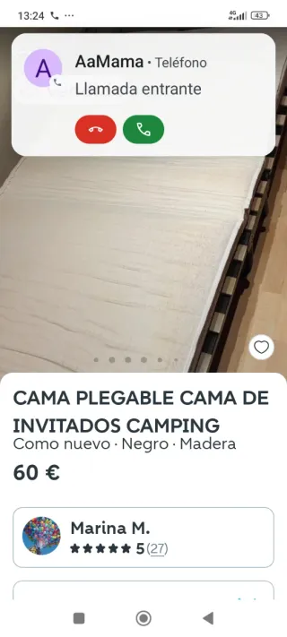 Cama Plegable Metálica