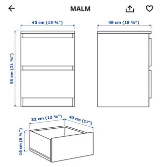 Mesitas MALM Ikea (2 unidades)