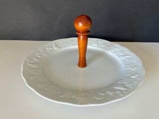 🇫🇷 Limoges Bandeja Porcelana y Madera