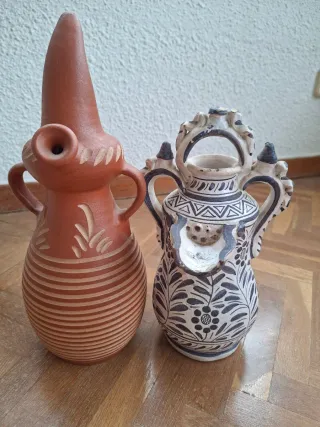 Juego de 2 botijos de barro