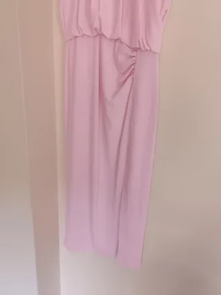 Vestido midi fruncido cintura