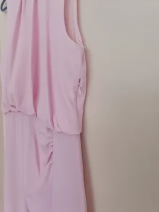 Vestido midi fruncido cintura