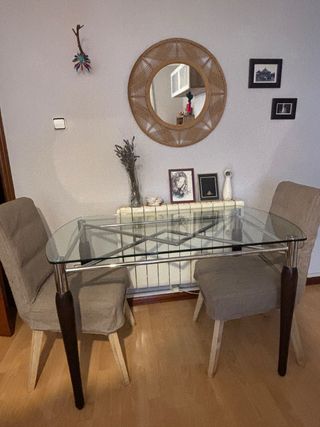Mesa Comedor Cristal Combinada y sillas