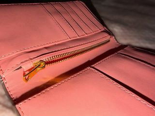 Monedero de Mango, marrón y rosa