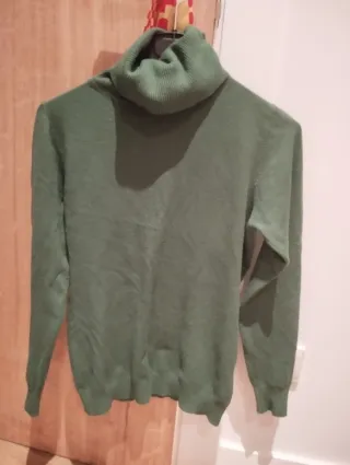 Jersey cuello alto mujer verde