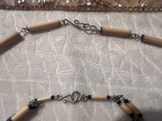 Conjunto artesanal étnico collar y pulsera piedra