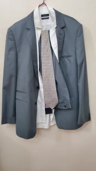 Traje gris 46/52 Poliéster/Viscosa