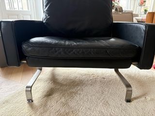 Butacas Diseño Nórdico Piel Negra