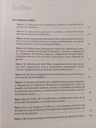 Libro temario y test ope enfermería osakidetza