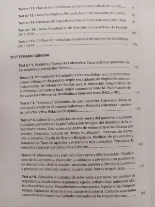 Libro temario y test ope enfermería osakidetza