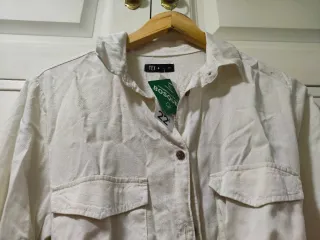 TEX - Vestido camisero blanco