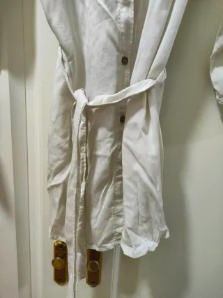 TEX - Vestido camisero blanco