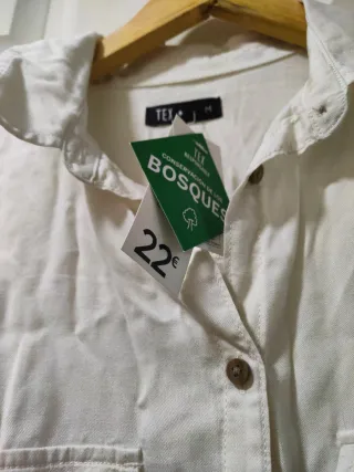 TEX - Vestido camisero blanco